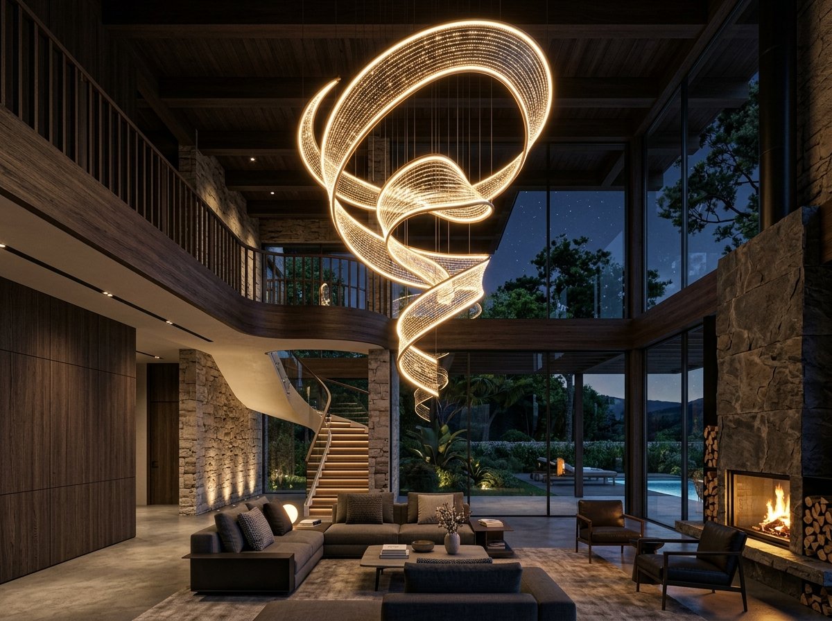Vortex Modern Sarmal LED Dalga Avize